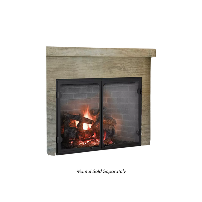 Majestic Biltmore 50-inch Wood Burning Fireplace Insert, Full Refractory Lining, Powder coat Finish, Safety Firescreen, Outside Air Kit