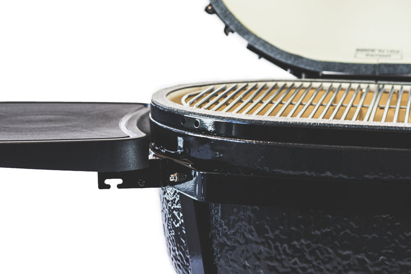 Primo Oval LG 300 All-In-One Kamado Charcoal Grill – Made in USA, 300 sq in Cooking Area, Freestanding Ceramic BBQ with Cradle, Shelves, Tools
