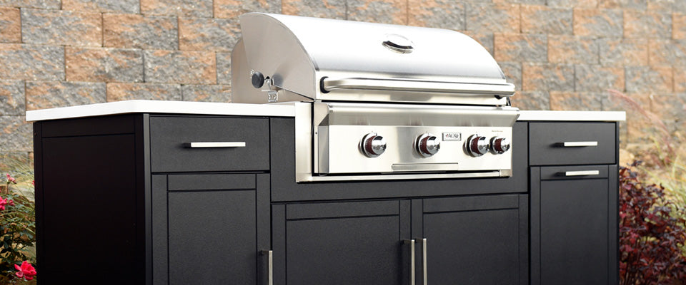 American Outdoor Grill L-Series 30-Inch Built-In Natural Gas Grill, 3 Burners, Rotisserie Backburner, Heavy-Duty Stainless Steel, Electric Ignition with LED Lighting, Includes Propane Conversion Kit - 30NBL