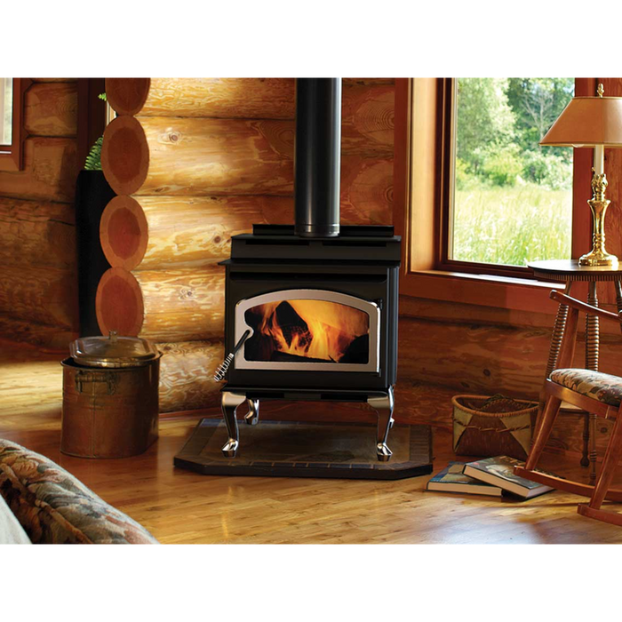 IronStrike Performer S210 Wood-Burning Stove, 76,000 BTU, Heats 1200-2000 sq ft, 20" Logs, EPA Approved