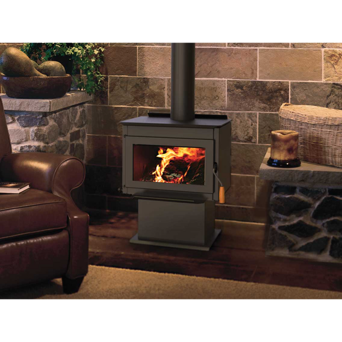 IronStrike Tahoma 1600 Wood-Burning Stove, 55,600 BTU, Heats 1200-2000 sq ft, 16" Logs, EPA Certified