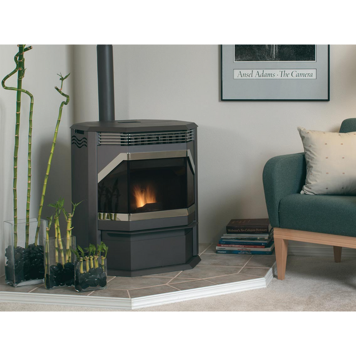 IronStrike Winslow Pellet Fireplace Insert, 39,500 BTU, 87.3% Efficiency, Smart Heat Technology, 60 lb Hopper