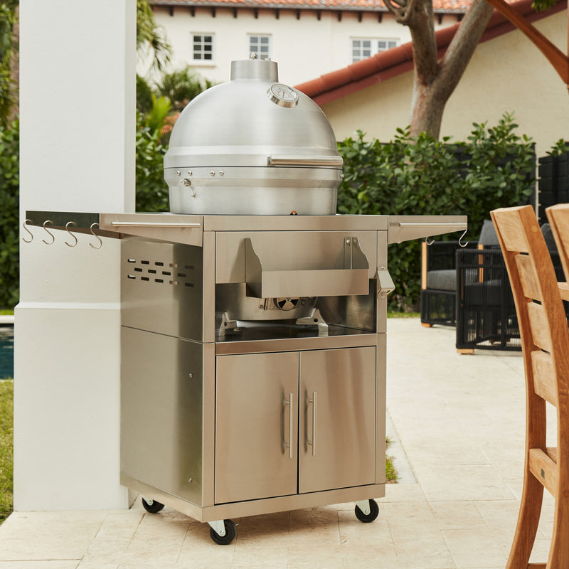 Blaze 20-Inch Kamado Grill – Cast Aluminum Body, 400 Sq In Cooking Surface, 12mm Stainless Steel Hex Grates, Dual Adjustable Air Vents, Built-In Thermometer, Charcoal BBQ Smoker