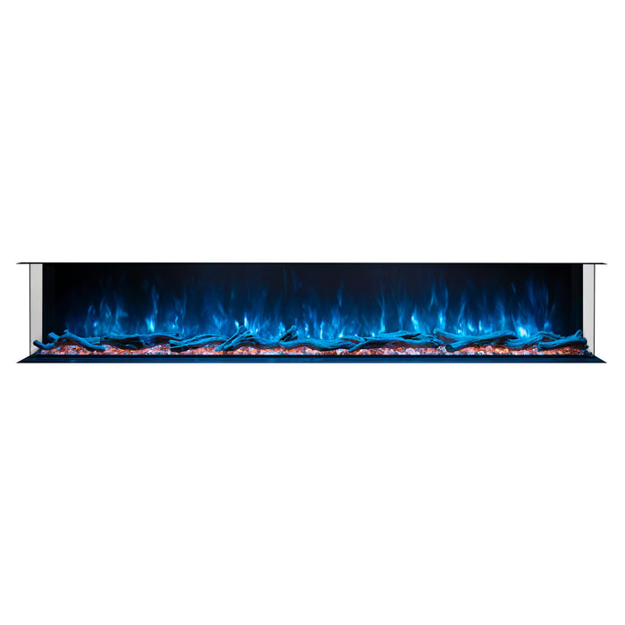 Modern Flames 120 inch Electric Fireplace Insert Landscape Pro Multi, Built In Heater, Multi Sided View, Wi-Fi Control, RGB Flame, Indoor & Outdoor, LPM-12016