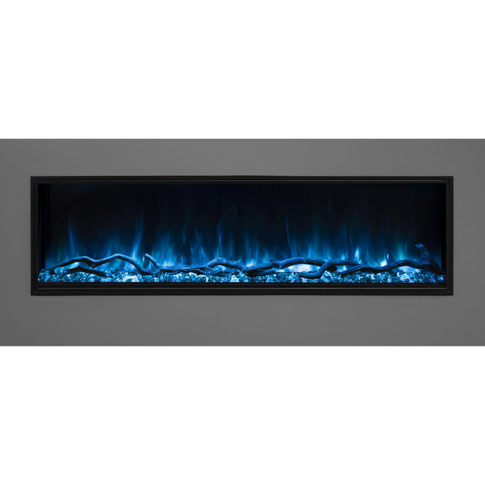 Modern Flames 44 inch Linear Electric Fireplace Insert Landscape Pro Slim, Built In Heater, Indoor/Outdoor, Realistic Multi Color Flame Technology LPS-4414