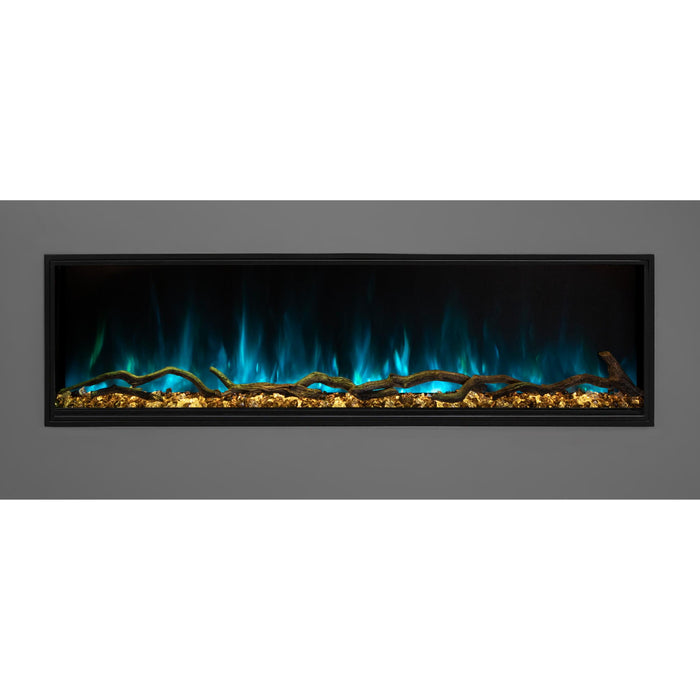 Modern Flames 44 inch Linear Electric Fireplace Insert Landscape Pro Slim, Built In Heater, Indoor/Outdoor, Realistic Multi Color Flame Technology LPS-4414