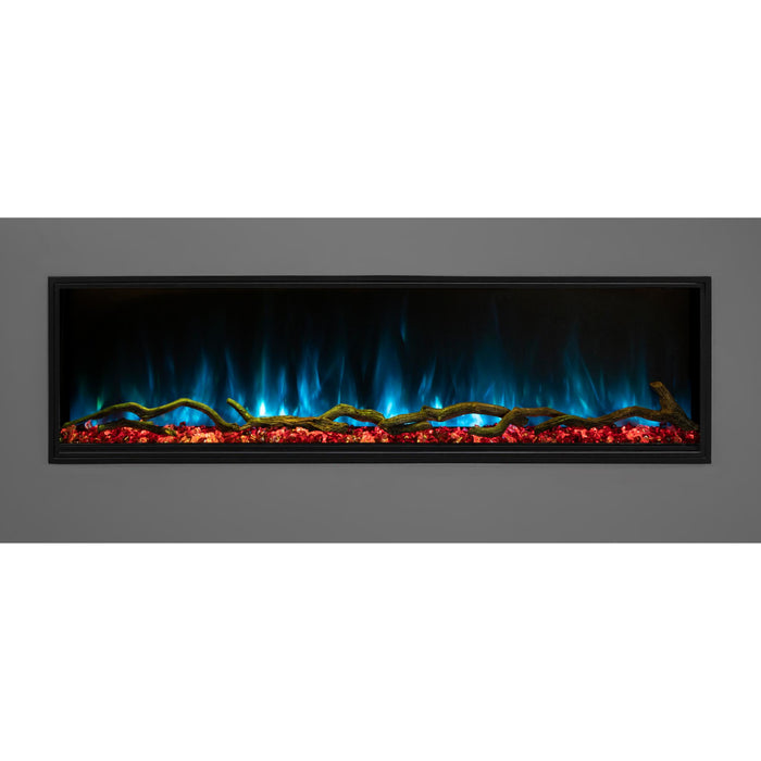 Modern Flames 44 inch Linear Electric Fireplace Insert Landscape Pro Slim, Built In Heater, Indoor/Outdoor, Realistic Multi Color Flame Technology LPS-4414