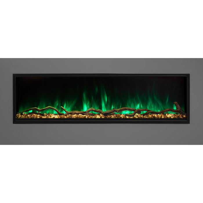 Modern Flames 44 inch Linear Electric Fireplace Insert Landscape Pro Slim, Built In Heater, Indoor/Outdoor, Realistic Multi Color Flame Technology LPS-4414