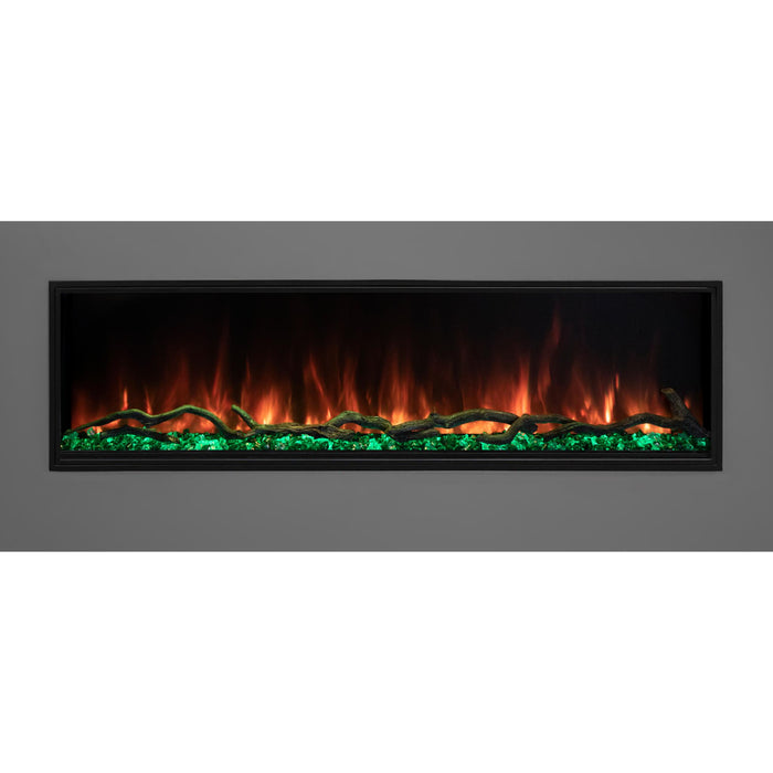 Modern Flames 44 inch Linear Electric Fireplace Insert Landscape Pro Slim, Built In Heater, Indoor/Outdoor, Realistic Multi Color Flame Technology LPS-4414