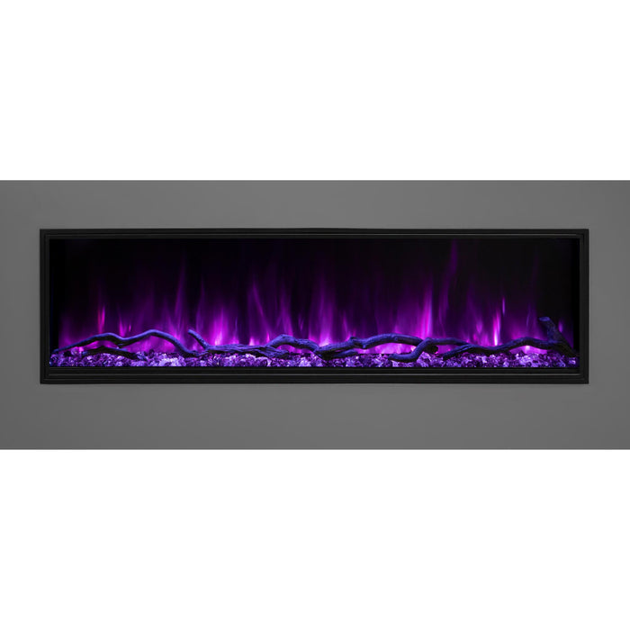 Modern Flames 44 inch Linear Electric Fireplace Insert Landscape Pro Slim, Built In Heater, Indoor/Outdoor, Realistic Multi Color Flame Technology LPS-4414