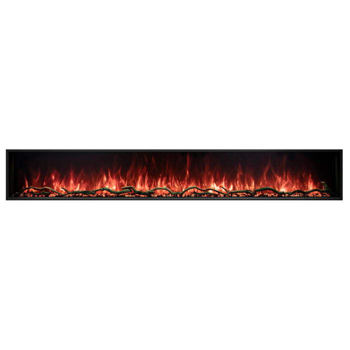 Modern Flames 44 inch Linear Electric Fireplace Insert Landscape Pro Slim, Built In Heater, Indoor/Outdoor, Realistic Multi Color Flame Technology LPS-4414