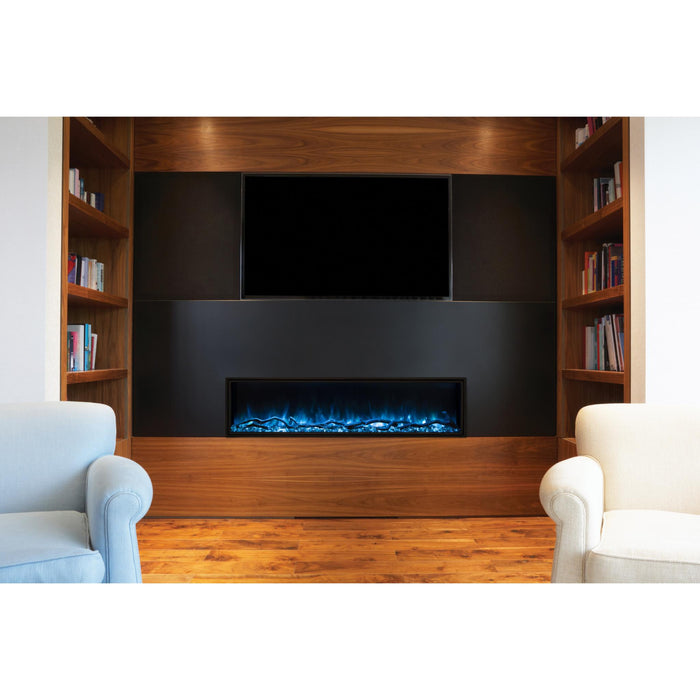 Modern Flames 44 inch Linear Electric Fireplace Insert Landscape Pro Slim, Built In Heater, Indoor/Outdoor, Realistic Multi Color Flame Technology LPS-4414