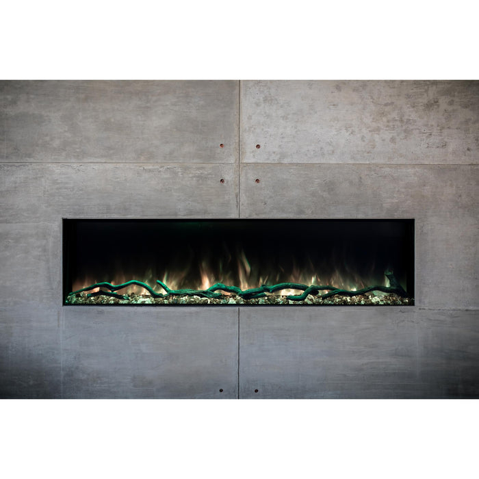 Modern Flames 44 inch Linear Electric Fireplace Insert Landscape Pro Slim, Built In Heater, Indoor/Outdoor, Realistic Multi Color Flame Technology LPS-4414