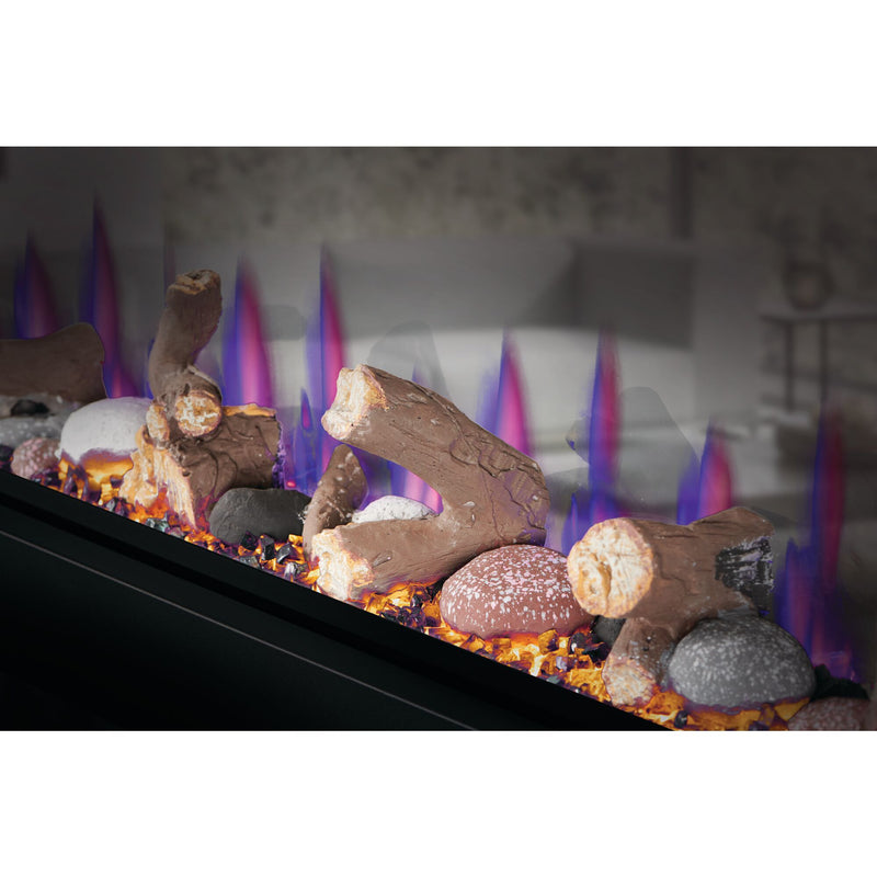Napoleon CLEARion Elite See-Through Built-In Electric Fireplace, Dual-Zone Heating, Smart Privacy Glass (Clear to Opaque), 10,000 BTU, Orange/Blue Flames, 15 Ember Colors, Logs & Crystal Media Included