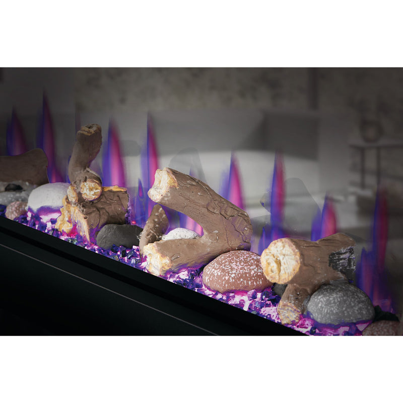 Napoleon CLEARion Elite See-Through Built-In Electric Fireplace, Dual-Zone Heating, Smart Privacy Glass (Clear to Opaque), 10,000 BTU, Orange/Blue Flames, 15 Ember Colors, Logs & Crystal Media Included