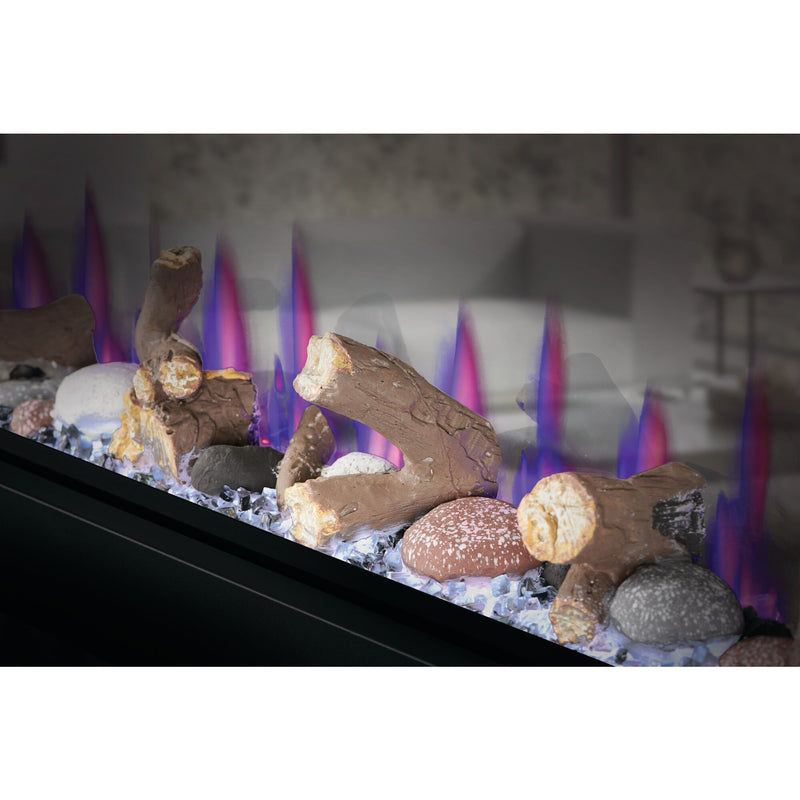 Napoleon CLEARion Elite See-Through Built-In Electric Fireplace, Dual-Zone Heating, Smart Privacy Glass (Clear to Opaque), 10,000 BTU, Orange/Blue Flames, 15 Ember Colors, Logs & Crystal Media Included