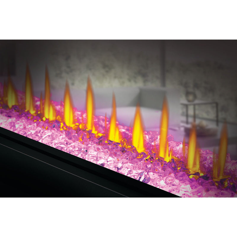 Napoleon CLEARion Elite See-Through Built-In Electric Fireplace, Dual-Zone Heating, Smart Privacy Glass (Clear to Opaque), 10,000 BTU, Orange/Blue Flames, 15 Ember Colors, Logs & Crystal Media Included