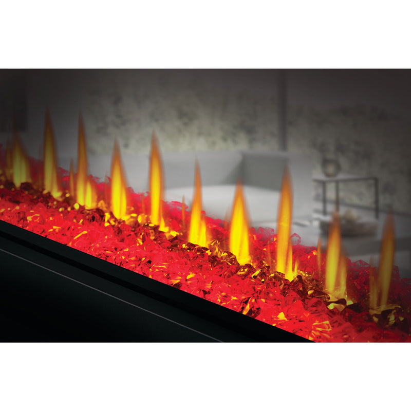 Napoleon CLEARion Elite See-Through Built-In Electric Fireplace, Dual-Zone Heating, Smart Privacy Glass (Clear to Opaque), 10,000 BTU, Orange/Blue Flames, 15 Ember Colors, Logs & Crystal Media Included