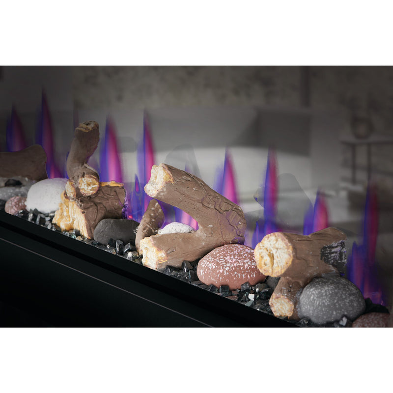 Napoleon CLEARion Elite See-Through Built-In Electric Fireplace, Dual-Zone Heating, Smart Privacy Glass (Clear to Opaque), 10,000 BTU, Orange/Blue Flames, 15 Ember Colors, Logs & Crystal Media Included