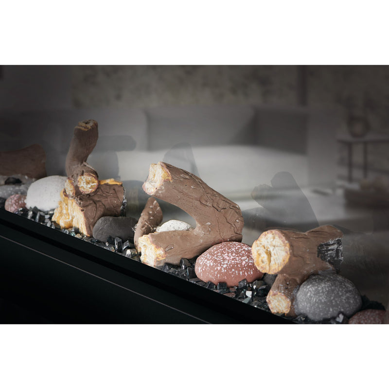 Napoleon CLEARion Elite See-Through Built-In Electric Fireplace, Dual-Zone Heating, Smart Privacy Glass (Clear to Opaque), 10,000 BTU, Orange/Blue Flames, 15 Ember Colors, Logs & Crystal Media Included