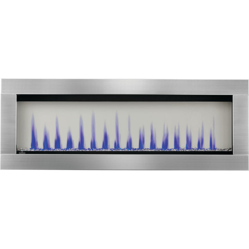 Napoleon CLEARion Elite See-Through Built-In Electric Fireplace, Dual-Zone Heating, Smart Privacy Glass (Clear to Opaque), 10,000 BTU, Orange/Blue Flames, 15 Ember Colors, Logs & Crystal Media Included