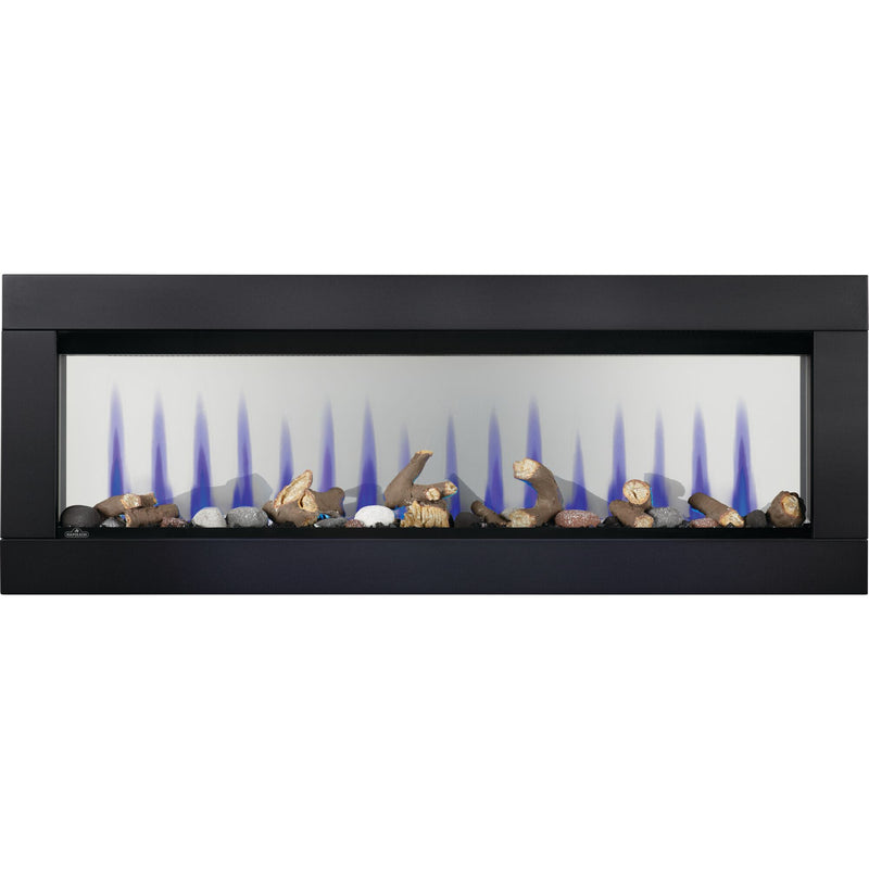 Napoleon CLEARion Elite See-Through Built-In Electric Fireplace, Dual-Zone Heating, Smart Privacy Glass (Clear to Opaque), 10,000 BTU, Orange/Blue Flames, 15 Ember Colors, Logs & Crystal Media Included