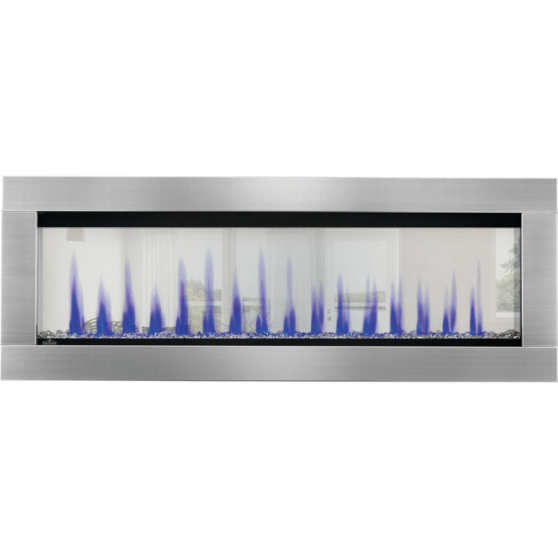 Napoleon CLEARion Elite See-Through Built-In Electric Fireplace, Dual-Zone Heating, Smart Privacy Glass (Clear to Opaque), 10,000 BTU, Orange/Blue Flames, 15 Ember Colors, Logs & Crystal Media Included