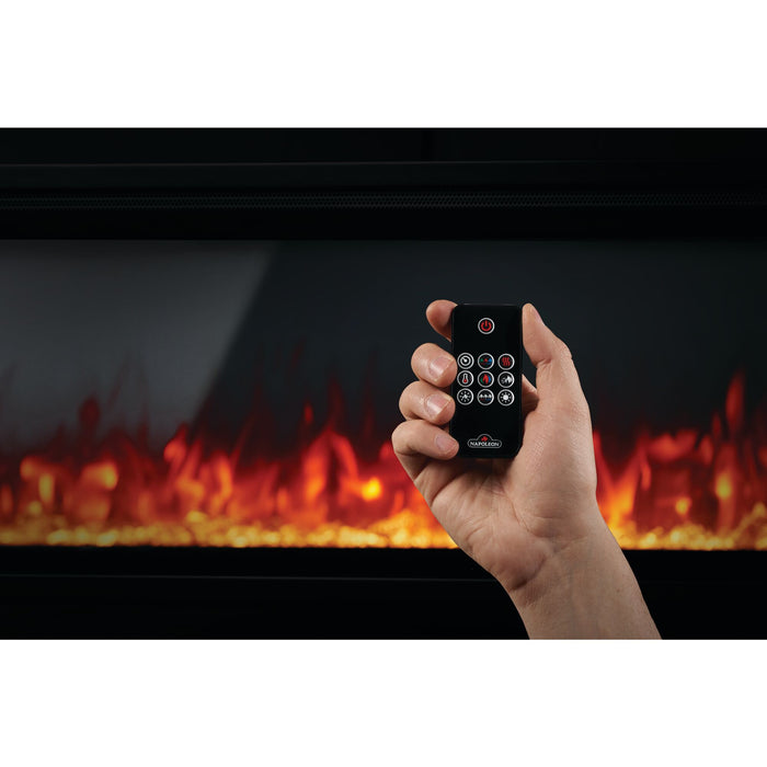 Napoleon Entice Series Wall-Mount Electric Fireplace – Slim 5" Depth, Frameless Design, LED Flame Colors, Crystal Ember Bed, Plug-in or Hardwire, 5,000 BTU Heat Output