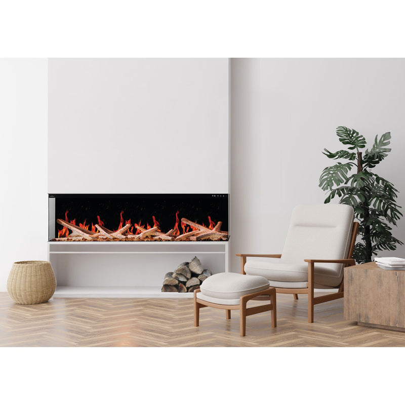 Napoleon Luminex 65-inch Built-In LCD Electric Fireplace, Multi-Sided Install, Realistic Gas/Wood Flames, Crackling Sound, 10,000 BTU Heat, App & Voice Control, Tinted Glass, Remote Included, Beach Fire Logs & Woodland Media Kit Included