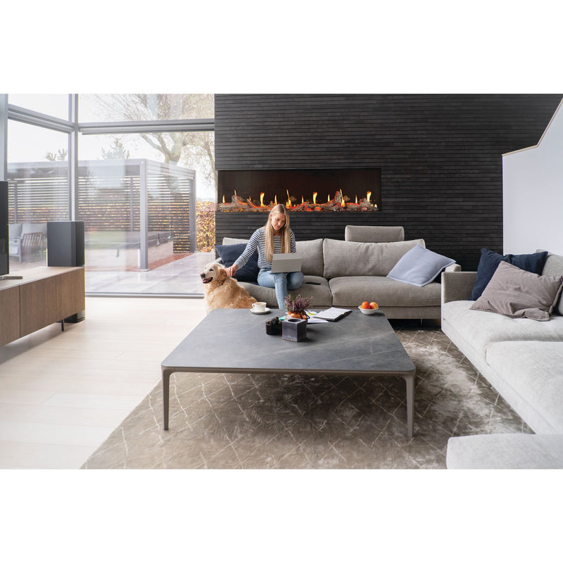 Napoleon Luminex 65-inch Built-In LCD Electric Fireplace, Multi-Sided Install, Realistic Gas/Wood Flames, Crackling Sound, 10,000 BTU Heat, App & Voice Control, Tinted Glass, Remote Included, Beach Fire Logs & Woodland Media Kit Included