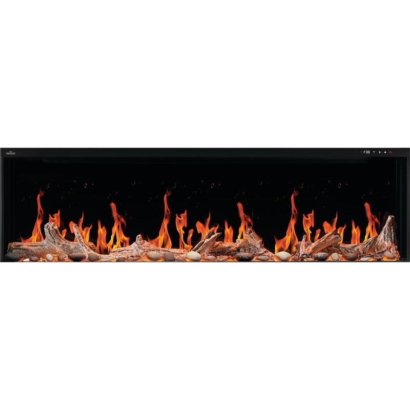 Napoleon Luminex 65-inch Built-In LCD Electric Fireplace, Multi-Sided Install, Realistic Gas/Wood Flames, Crackling Sound, 10,000 BTU Heat, App & Voice Control, Tinted Glass, Remote Included, Beach Fire Logs & Woodland Media Kit Included