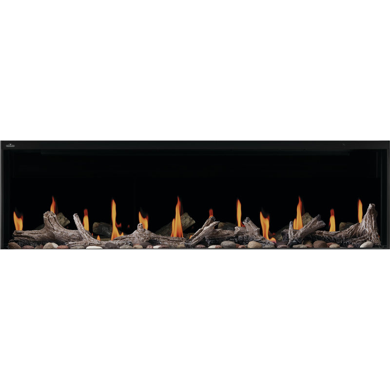 Napoleon Luminex 65-inch Built-In LCD Electric Fireplace, Multi-Sided Install, Realistic Gas/Wood Flames, Crackling Sound, 10,000 BTU Heat, App & Voice Control, Tinted Glass, Remote Included, Beach Fire Logs & Woodland Media Kit Included