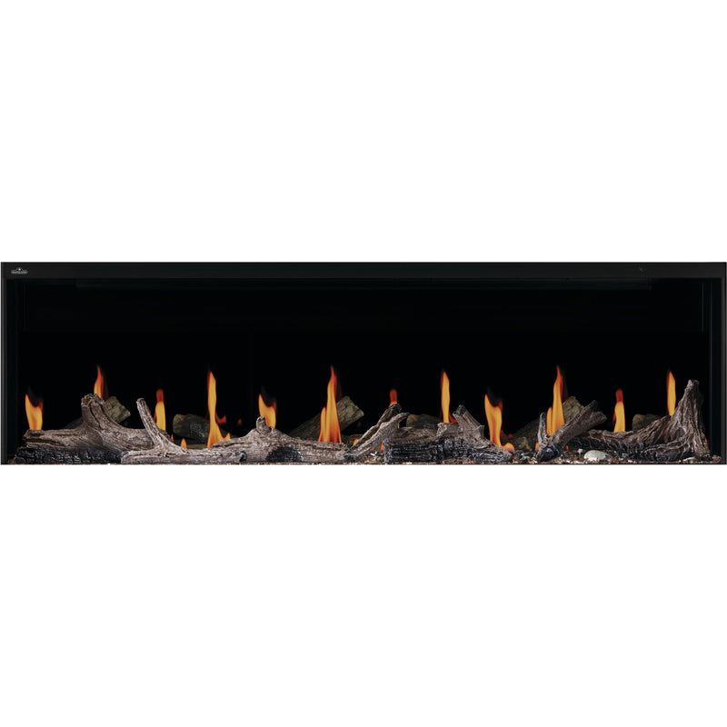 Napoleon Luminex 65-inch Built-In LCD Electric Fireplace, Multi-Sided Install, Realistic Gas/Wood Flames, Crackling Sound, 10,000 BTU Heat, App & Voice Control, Tinted Glass, Remote Included, Beach Fire Logs & Woodland Media Kit Included