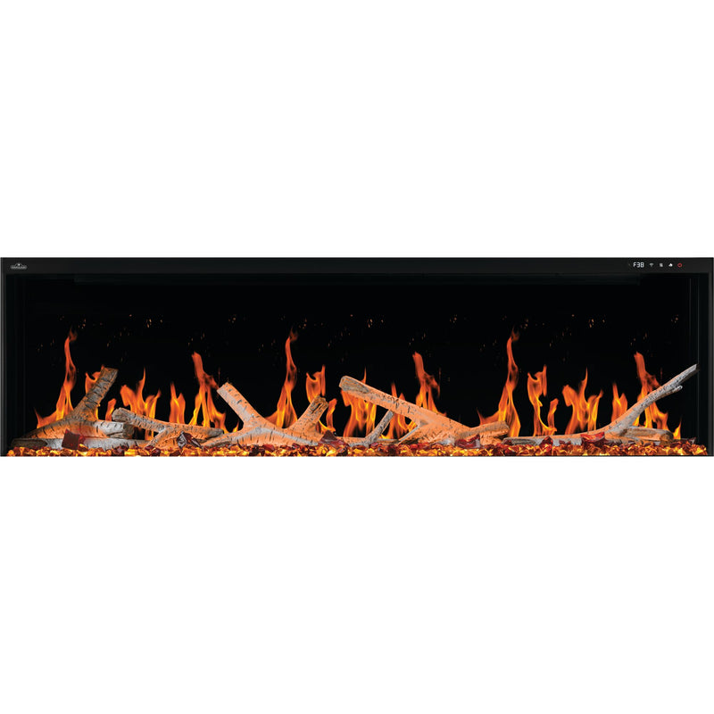 Napoleon Luminex 65-inch Built-In LCD Electric Fireplace, Multi-Sided Install, Realistic Gas/Wood Flames, Crackling Sound, 10,000 BTU Heat, App & Voice Control, Tinted Glass, Remote Included, Beach Fire Logs & Woodland Media Kit Included