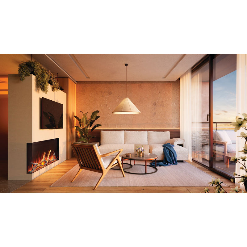 Napoleon Astound FlexMount 50" Electric Fireplace – Wall Mounted, Partial or Full Recess Install, 1/2/3-Sided Viewing Configuration, Spark Flame Visuals, Smart App & Voice Control, 10,000 BTU Heat, Beach Fire Logs & Woodland Kit Included
