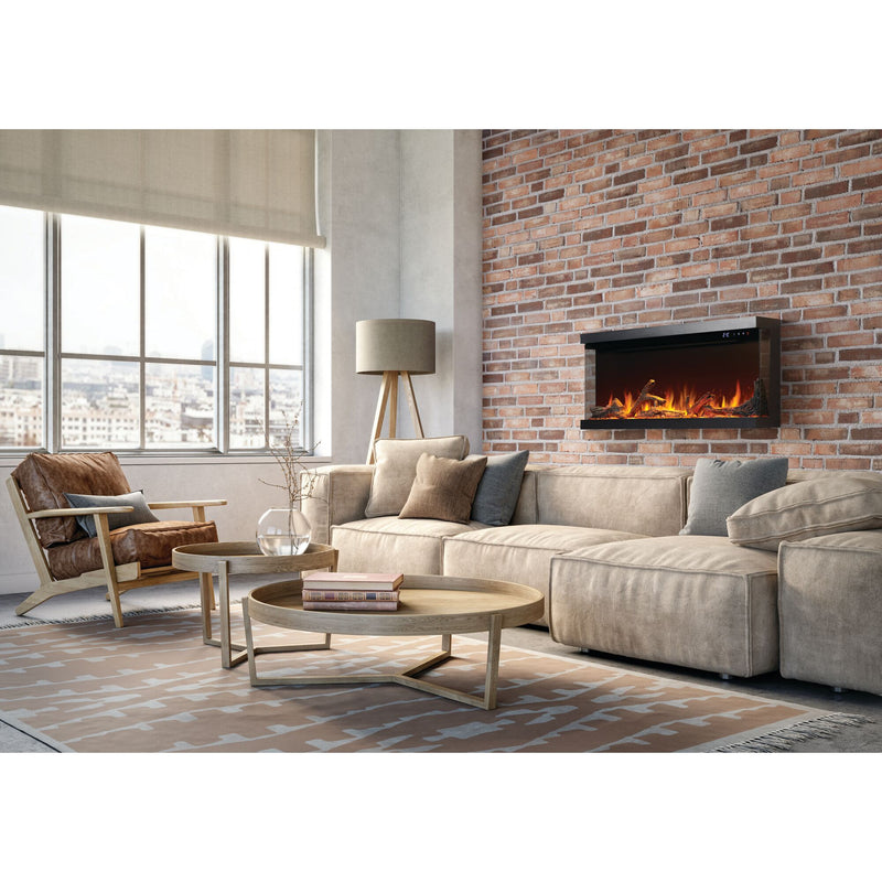 Napoleon Astound FlexMount 50" Electric Fireplace – Wall Mounted, Partial or Full Recess Install, 1/2/3-Sided Viewing Configuration, Spark Flame Visuals, Smart App & Voice Control, 10,000 BTU Heat, Beach Fire Logs & Woodland Kit Included