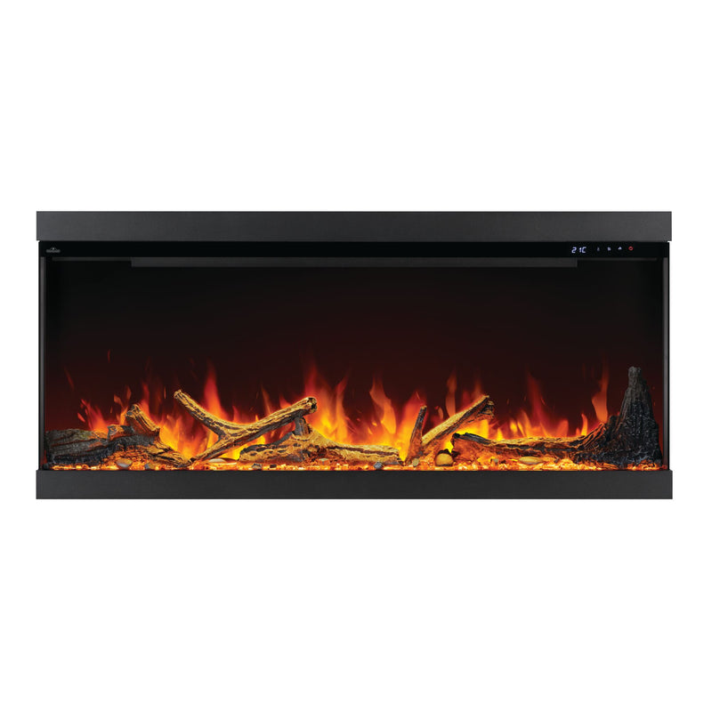Napoleon Astound FlexMount 50" Electric Fireplace – Wall Mounted, Partial or Full Recess Install, 1/2/3-Sided Viewing Configuration, Spark Flame Visuals, Smart App & Voice Control, 10,000 BTU Heat, Beach Fire Logs & Woodland Kit Included