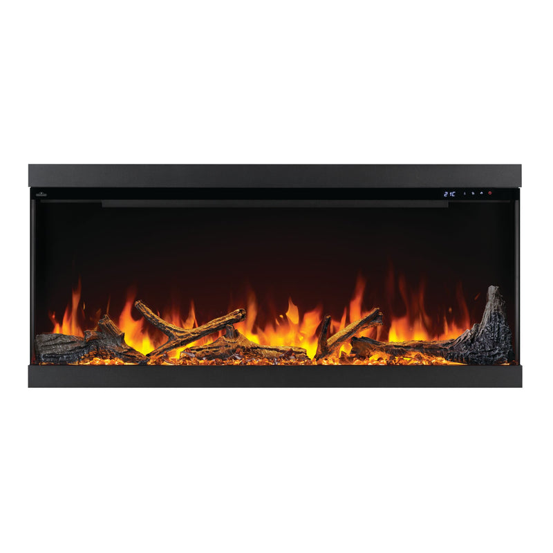 Napoleon Astound FlexMount 50" Electric Fireplace – Wall Mounted, Partial or Full Recess Install, 1/2/3-Sided Viewing Configuration, Spark Flame Visuals, Smart App & Voice Control, 10,000 BTU Heat, Beach Fire Logs & Woodland Kit Included