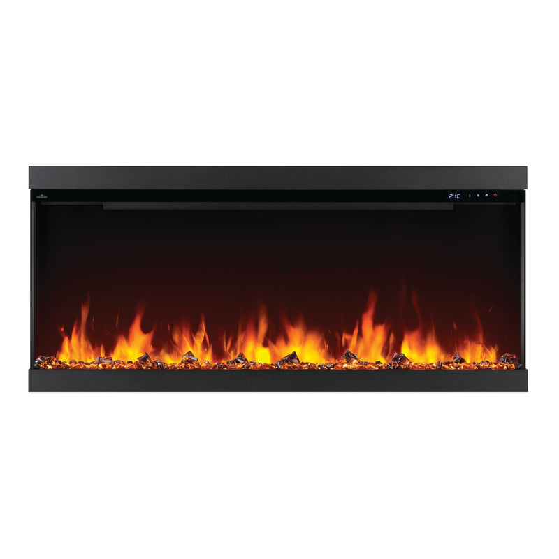 Napoleon Astound FlexMount 50" Electric Fireplace – Wall Mounted, Partial or Full Recess Install, 1/2/3-Sided Viewing Configuration, Spark Flame Visuals, Smart App & Voice Control, 10,000 BTU Heat, Beach Fire Logs & Woodland Kit Included