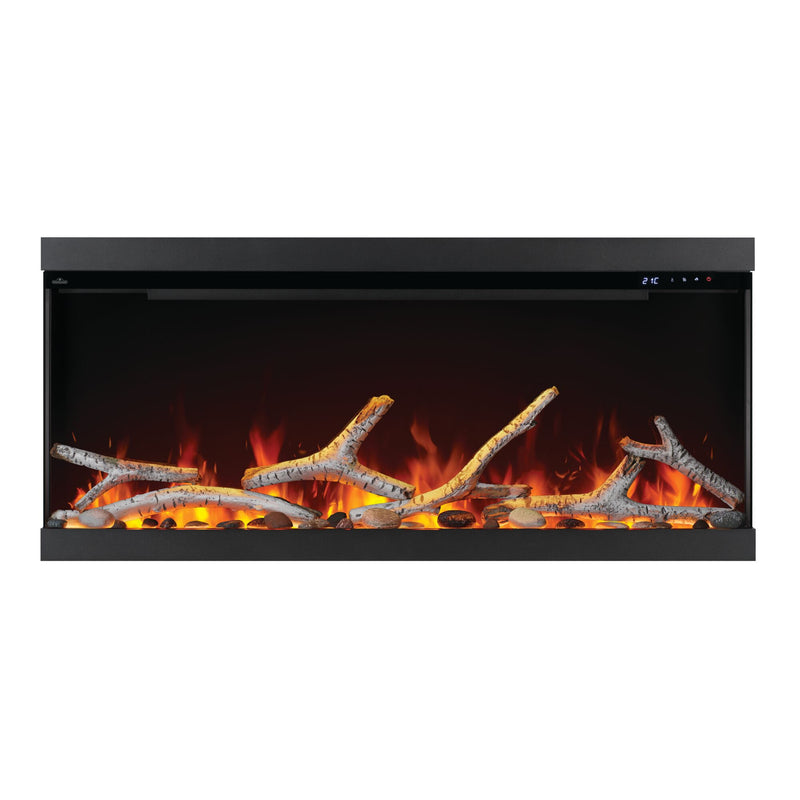 Napoleon Astound FlexMount 50" Electric Fireplace – Wall Mounted, Partial or Full Recess Install, 1/2/3-Sided Viewing Configuration, Spark Flame Visuals, Smart App & Voice Control, 10,000 BTU Heat, Beach Fire Logs & Woodland Kit Included
