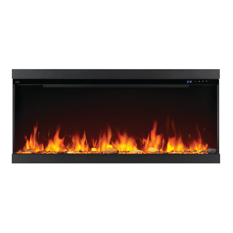 Napoleon Astound FlexMount 50" Electric Fireplace – Wall Mounted, Partial or Full Recess Install, 1/2/3-Sided Viewing Configuration, Spark Flame Visuals, Smart App & Voice Control, 10,000 BTU Heat, Beach Fire Logs & Woodland Kit Included