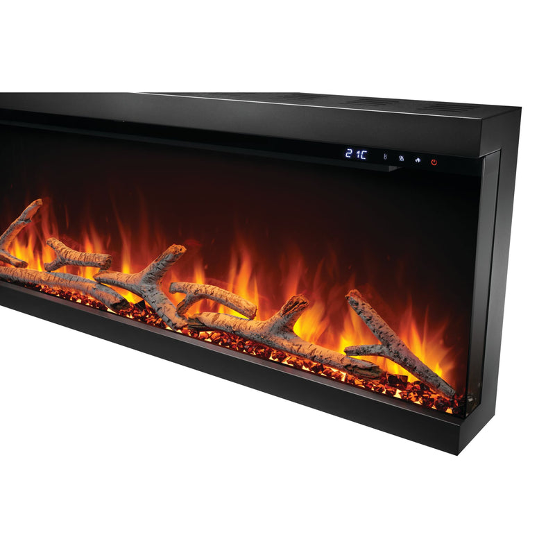 Napoleon Astound FlexMount 50" Electric Fireplace – Wall Mounted, Partial or Full Recess Install, 1/2/3-Sided Viewing Configuration, Spark Flame Visuals, Smart App & Voice Control, 10,000 BTU Heat, Beach Fire Logs & Woodland Kit Included