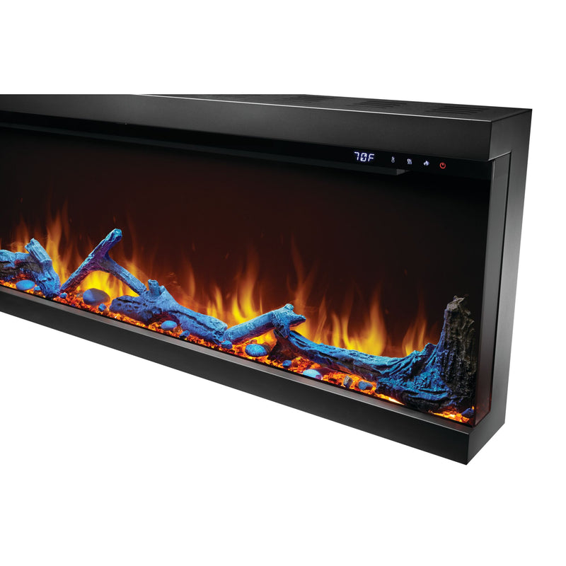 Napoleon Astound FlexMount 50" Electric Fireplace – Wall Mounted, Partial or Full Recess Install, 1/2/3-Sided Viewing Configuration, Spark Flame Visuals, Smart App & Voice Control, 10,000 BTU Heat, Beach Fire Logs & Woodland Kit Included