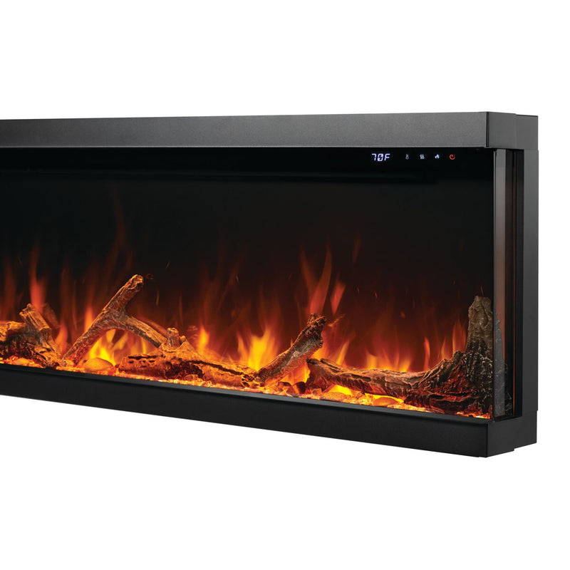 Napoleon Astound FlexMount 50" Electric Fireplace – Wall Mounted, Partial or Full Recess Install, 1/2/3-Sided Viewing Configuration, Spark Flame Visuals, Smart App & Voice Control, 10,000 BTU Heat, Beach Fire Logs & Woodland Kit Included