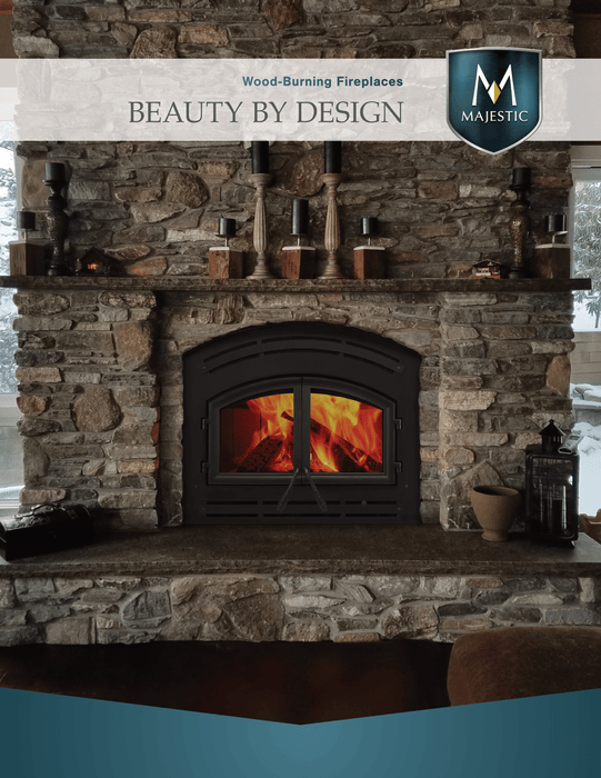 Majestic Royalton 36-inch Wood Burning Fireplace Insert, Front Access Damper, Ash Lip, Safety Firescreen, Traditional Brick Lining