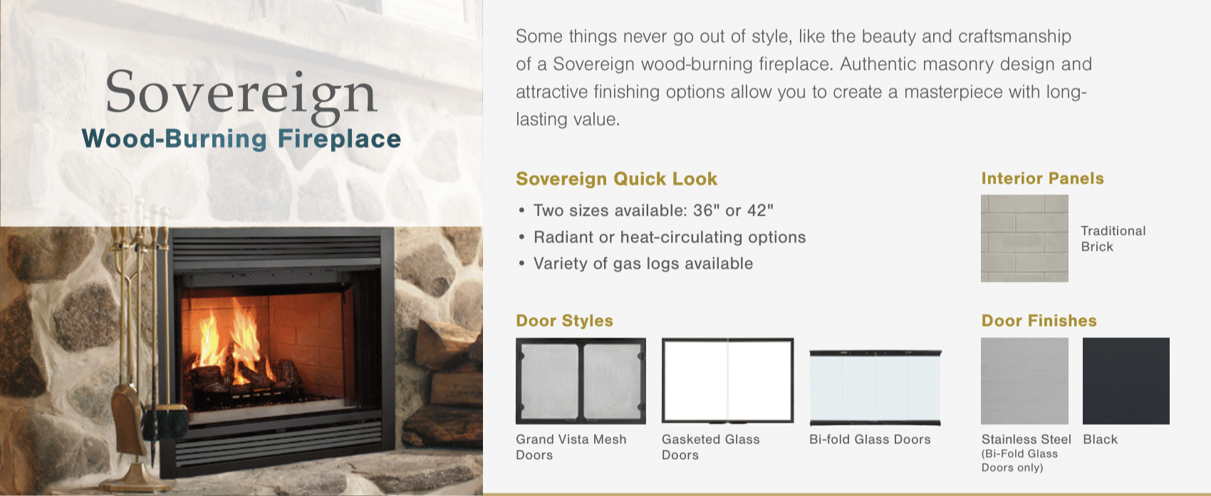 Majestic Sovereign 42-inch Wood Burning Fireplace Insert, Full Refractory Lining, Steel Grate, Front Access Damper