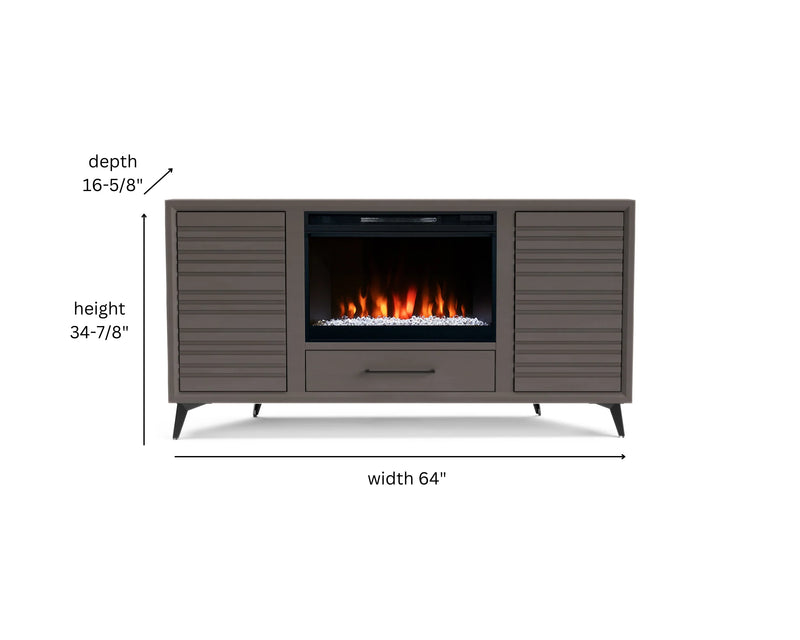 realcozy 64-inch Malibu Corner Fireplace TV Stand, Hand-Made, Multiple Color Finishes, Built-in Heater, Supports up to 75 inch TV, Real Wood, Cable Management, Customizable Flames, No Assembly Required