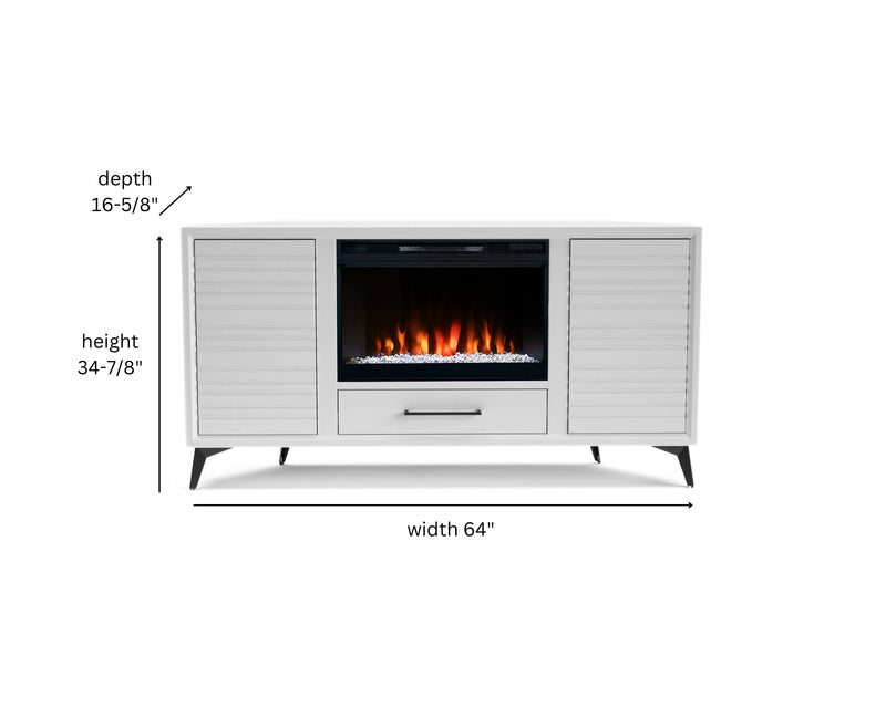 realcozy 64-inch Malibu Corner Fireplace TV Stand, Hand-Made, Multiple Color Finishes, Built-in Heater, Supports up to 75 inch TV, Real Wood, Cable Management, Customizable Flames, No Assembly Required