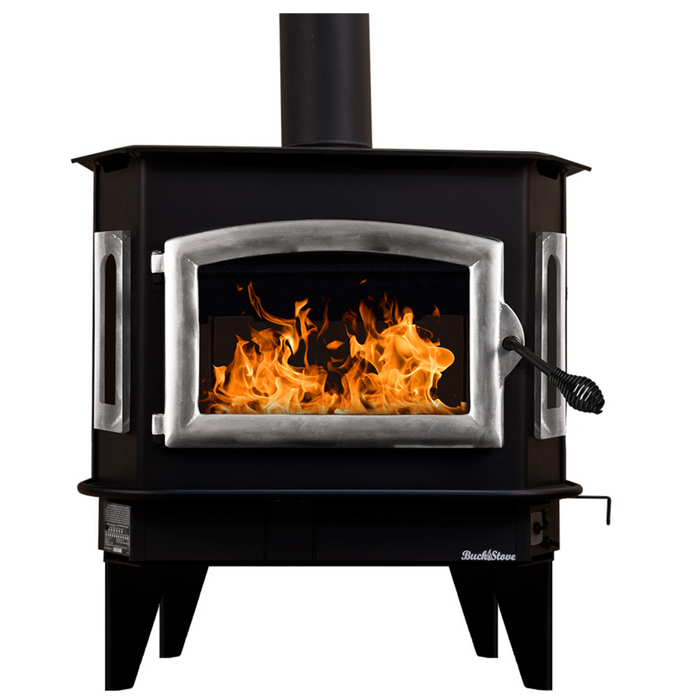 Buck Stove Model 81 Large Wood Burning Stove, Non-Catalytic, 59,500 BTU, Heats 1600-2700 sq ft, Insert/Freestanding Options, Blower Included