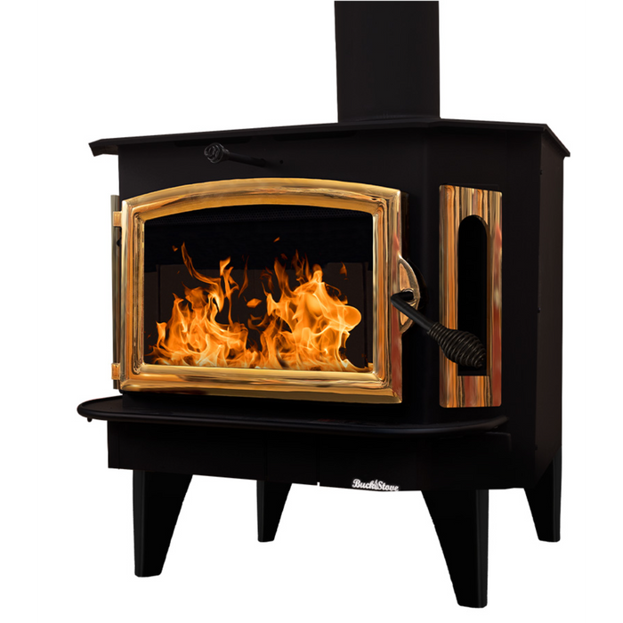 Buck Stove Model 91 Large Wood Burning Stove, High-Efficiency, Catalytic, 62,745 BTU, Heats 1600-3200 sq ft, Freestanding/Insert Options